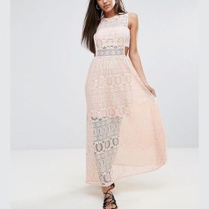 New ASOS Pink Lace Maxi Dress 8